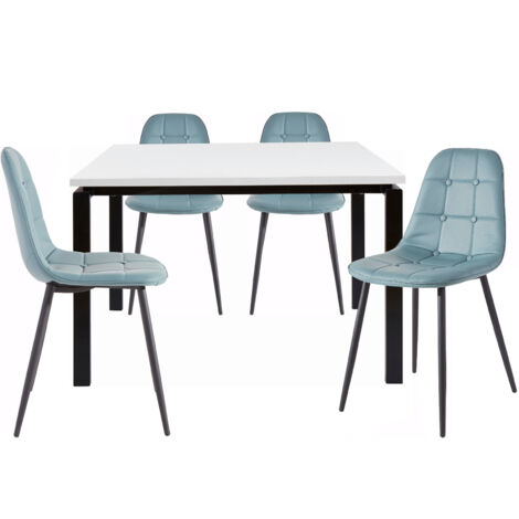 Sabine & LunaEnsemble de table à manger 120x90 cm et 4 chaises bleu