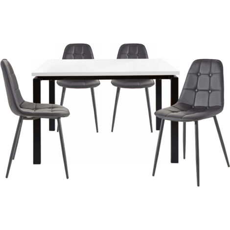 Sabine & LunaEnsemble de table à manger 120x90 cm et 4 chaises noir