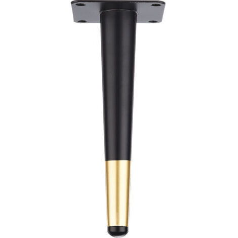 SABIR 1 pc (20 cm droit conique noir avec or) pieds de canapé meubles pieds en métal armoire de salle de bain meuble TV pieds de support de matériel de Table