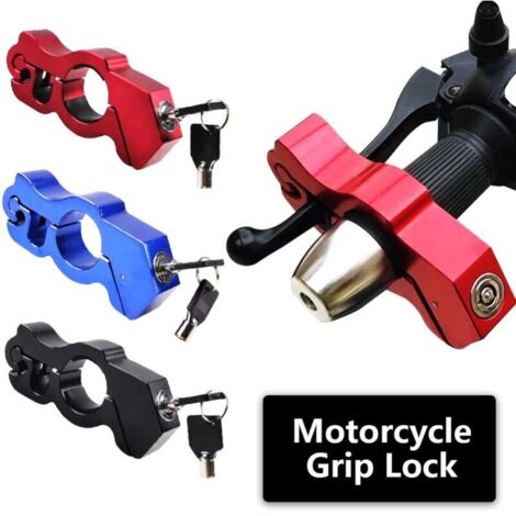 SABIR 1 pièce Serrure de Moto Robuste,Serrure de Guidon de vélo réglable antivol pour sécuriser Vos cyclomoteurs,Motos,Scooters,ATVs,Dirt Bike(bleu)