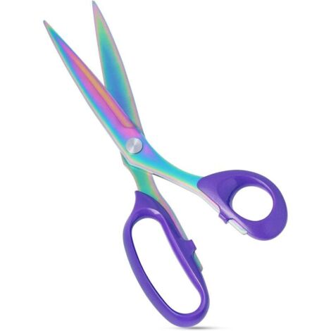 SABIR 1 pièce, violet, ciseaux à tissu de 10 pouces, ciseaux de couture en acier inoxydable plaqué titane robuste, ciseaux de tailleur pour couper le tissu et le cuir