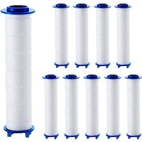 SABIR 10 Pièces Filtre de pommeau de douche, cartouche filtrante adoucisseur d'eau dure, polyvalent et efficace, élimine les sédiments et les particules nocives pour la purification(8.5CM)