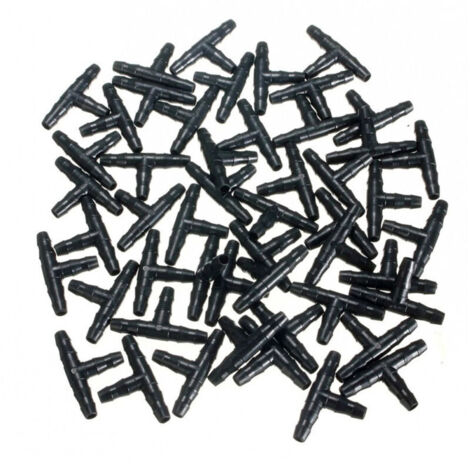 SABIR 100 Pcs Tee Raccord de Tuyau 4/7mm- T Raccord Connecteur PVC d'arrosage