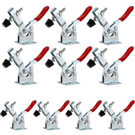 SABIR 10Pcs GH-201B Pince à Bascule Horizontale, Sauterelle de Serrage, Serre Joint Desserrage Rapide Capacité Déblocage Rapide Tendeurs de Levier de Genoux pour machines, menuiserie 90KG 198lbs