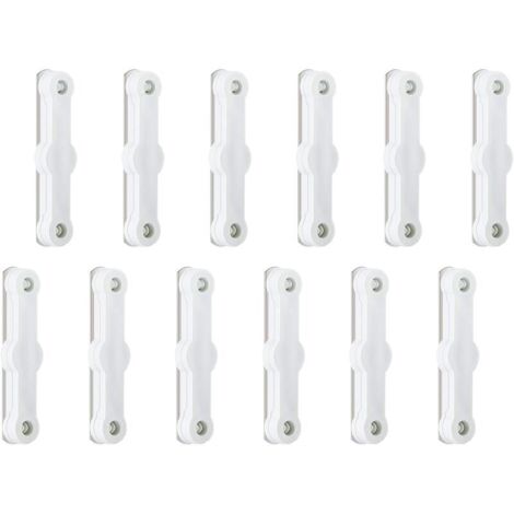 SABIR 12 pcs Jeux d’Aimants pour Fixation de Moustiquaire de Fenêtre, Fenêtre Fly Ccreen Clips sans perçage, Boucle Auto-adhésive de moustiquaire de Lucarne de Porte de Balcon - Pas d'aimants