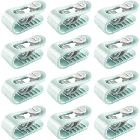 SABIR 12 Pièces Clip Housse de Couette, Clips de Housse de Couette, Clip Drap de Lit,Anti-dérapant sans Aiguille Clip de Fixation Literie Accessoires (Green)