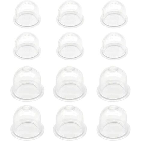 SABIR 12Pcs Blanche Pompe D'ampoule D'amorce 19 mm 22mm Tasse D'huile de Carburateur Capsule D'allumage Pompe à Carburant pour Tondeuse, Débroussailleuse, Scie à Essence, Tronçonneuse