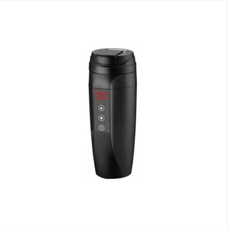 SABIR 12V/24V 90W Voiture Chauffage Tasse Eau Chaude Électrique Bouilloire Tasse Bouteille En Acier Inoxydable 450ML avec 25-100℃ Contrôle De Température pour Café Thé Lait Noir