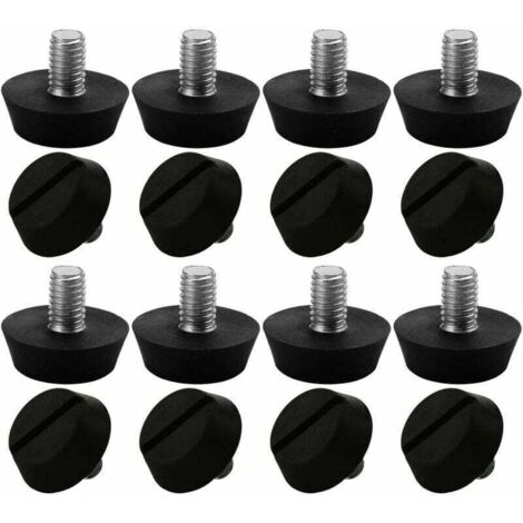 SABIR 16pcs Pieds de Meubles Réglables Nivellement Patin Base Jambe Pied de Table Chaise Ajustables Protection Sol M6 x 10 x 20mm--