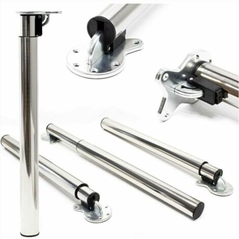 SABIR 1x Pied de Table Nickel Support de Table Réglable en Hauteur 70-110cm