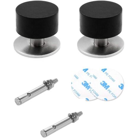 SABIR 2 Pièces Arret de Porte Sol Butée de Port Solide & Pratique Butoirs de Porte Protection de Portes et Murs, avec Vis, Adhésives 40mm