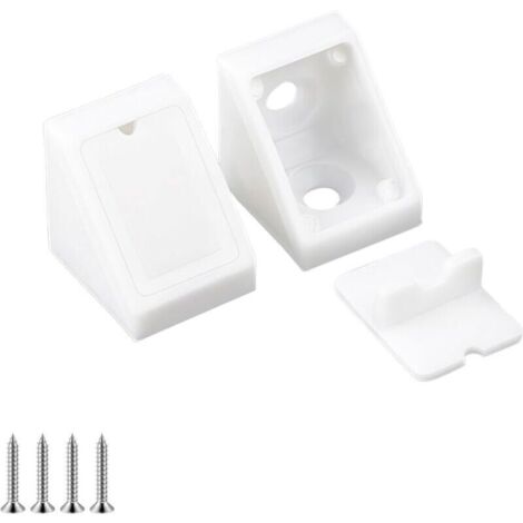 SABIR 20 Pièces Angle Suport pour Etagere, Équerre D'angle en Plastique, Connecteurs de Meubles, avec Vis, Équerres D'étagère, Connecteur Angle