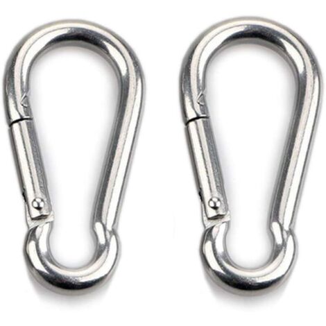 SABIR 2pcs Mousqueton de Fixation pour Charges Lourdes, Sports, Chiens de Serrure, Hamac Balançoire, en Acier Inoxydable 304, 8mm Épaisseur