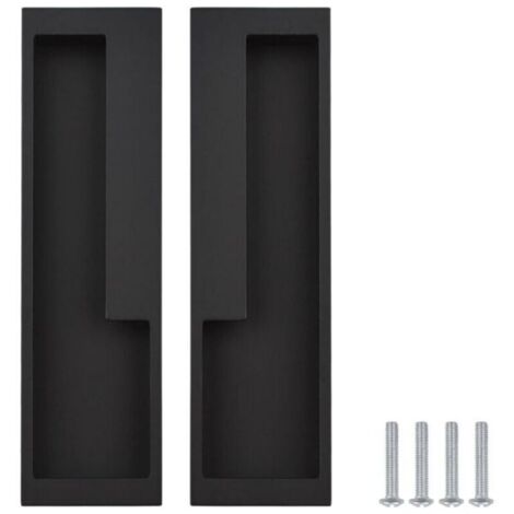 SABIR 2pezzimaniglieperportescorrevoliincassate,manigliepercassettiearmadietticonviti-Nero/192mm