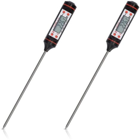 SABIR 2x Thermomètre à Viande - Sonde de Cuisine Alimentaire pour Cuisson Précise Pâtisserie Liquide - Thermo-sonde Température sur Écran LCD