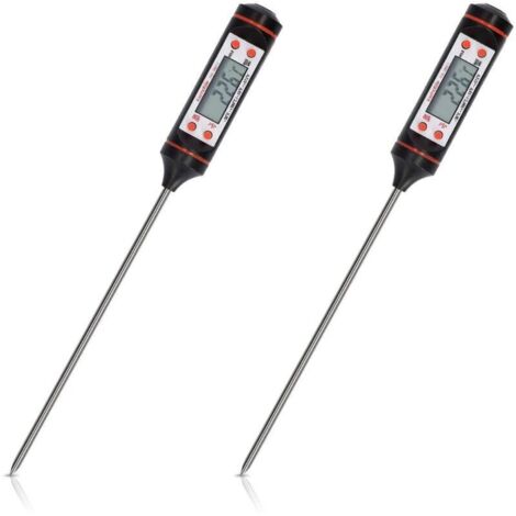 SABIR 2x Thermomètre à Viande - Sonde de Cuisine Alimentaire pour Cuisson Précise Pâtisserie Liquide - Thermo-sonde Température sur Écran LCD