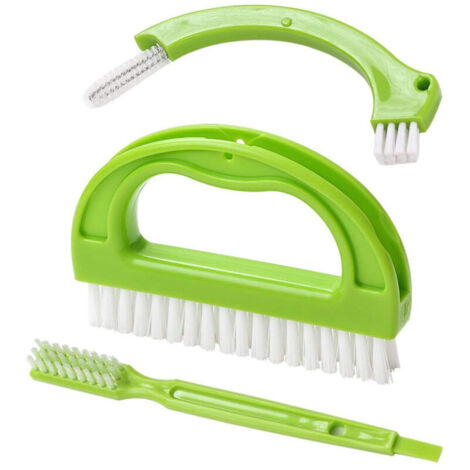 SABIR 3 Pièces Brosse pour Joints de Carrelage,Ensemble de Brosse à Joint de Carrelage, Brosse Nettoyante pour Coulis de Carrelage, pour Salle de Bain Cuisine Sol Ménage (Vert)