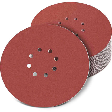 SABIR (30 Pcs，120  240 grain)225mm Disque de ponage, Disque abrasif circulaire,8 trous Papier abrasif ponceuse,papier abrasif pour ponceuse à sec ponceuse girafe