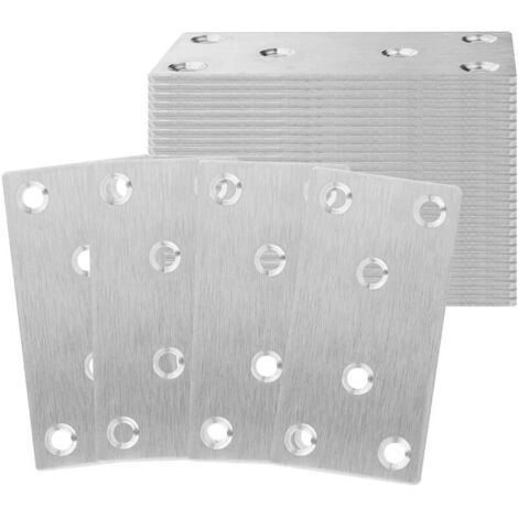 SABIR 30pcs Plaque Perforée Plaque Équerre pour Fixation en Inox 3860mm x1.2 mm, Plaques Fixation Équerre pour Rejoint la Fixation et Réparation Meubles, Argent——