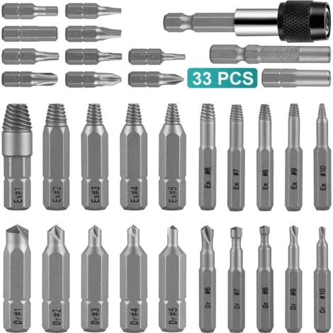 SABIR 33-in-1-Schraubenausdreher, Ausdreher für beschädigte Schrauben, Ausdreher für beschädigte Schrauben mit Schraubendreher-Set, Bolzenausdreher für beschädigte Bolzen oder Schrauben