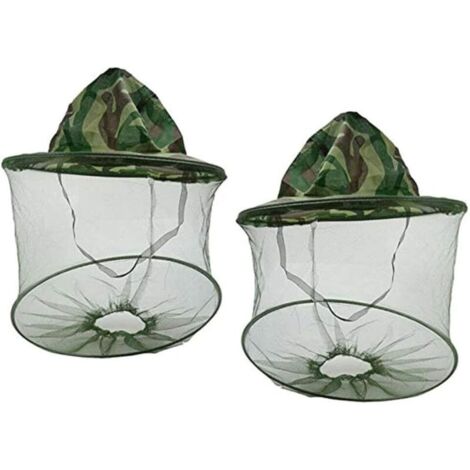 SABIR 3pcs Pêche Accessoires Apiculteur Chapeau Voile Masque Anti Abeille Moustiques Insectes Bug Fly Hat Équipement Protection Du Visage Avec Net Mesh Pour Le Camouflage De Plein Air Pêche