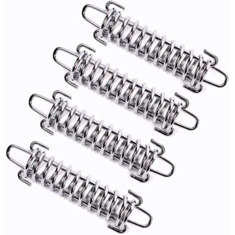 SABIR 4 Pièces Ressort Voile d'ombrage, Tendeur Voile d'ombrage Ressort, Ressort de Tension pour Voile D'ombrage, Ressort de Tension pour Tente de Camping, Boucle de Corde de Ressort de Tente en Acier