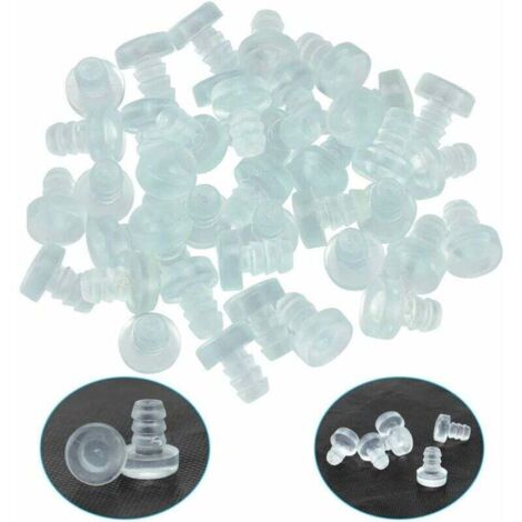 SABIR 40 PCS Butoir Porte Mural en Silicone Pare-Chocs de Table en Verre avec Tige Tampon de Porte Caoutchouc Transparent pour Anti-Collision et Réduction du Bruit de Meuble Tiroir Porte d'Armoire