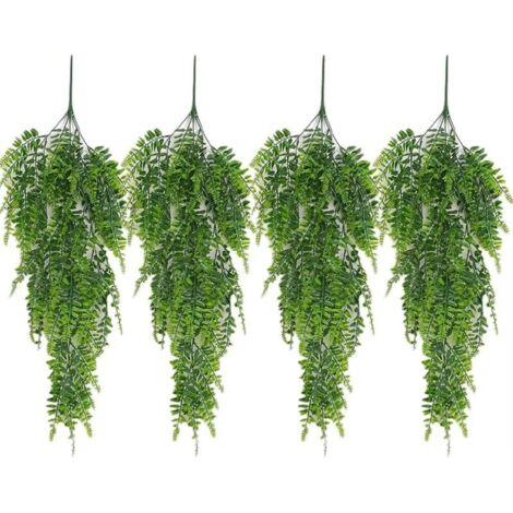 SABIR 4pcs 81cm Artificielle Fougère de Boston Plante Grimpante Vigne Plante Suspendue Fougère Intérieure Extérieure Artificielle Vigne Fausse Plantes Tombante Décor pour Balcon Mur Mariage Maison Jar