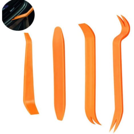 SABIR 4Pcs Outil Demontage Garniture Voiture, Professionnel Voiture Démontage Installation Outil Kit pour Voiture Radio Audio Garniture Intérieure Dash Tableau de Bord, Installateur Pry Outil