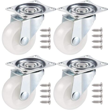 SABIR 4PCS Roulettes Pivotantes, PU Roulette Charge Lourde en Caoutchouc pour Bricolage, Roulettes pour Meubles avec Tête Pivotante à Doble Roulements à Billes avec Vis (Hauteur 50mm/2pouce)