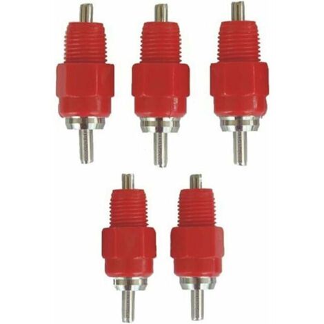 SABIR 5 Pcs Eau Tetine Poulet Alimentateur Fournitures de Volaille Poule Vis dans le style, rouge