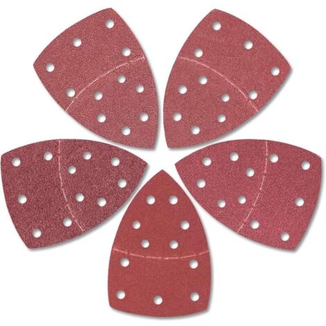 SABIR 50 Pièces 11 Trous Feuilles Abrasives pour Ponceuse 152 x 105mm, Papier Abrasif Grain 40 60 80 120 180, Plateau de Ponçage pour Poncer / Polir fit Bosch PSM100A, PSM 200AES, PSM 18