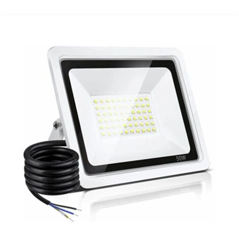 SABIR 50W Projecteur LED Extérieur, IP66 étanche Spot LED Extérieur 6500K, Super Lumineux 10000LM Blanc LED Projecteur d'extérieur pour jardin, garage, terrain de sport