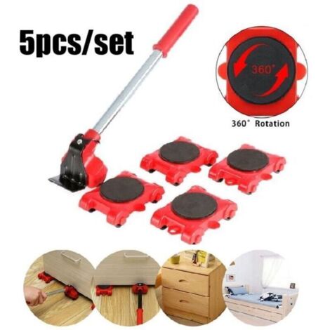 SABIR 5Pcs Ensemble D\'outils De Levage De Meubles Portables, Dispositif De Déplacement De Barre De Roue