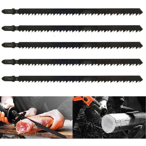 SABIR 5pcs Lames de Scie Sauteuse T744D Professionnelles de 180 mm pour Scier le Bois et le Métal Accessoire de Scie Sauteuse Compatible avec Bosch, Metabo etc