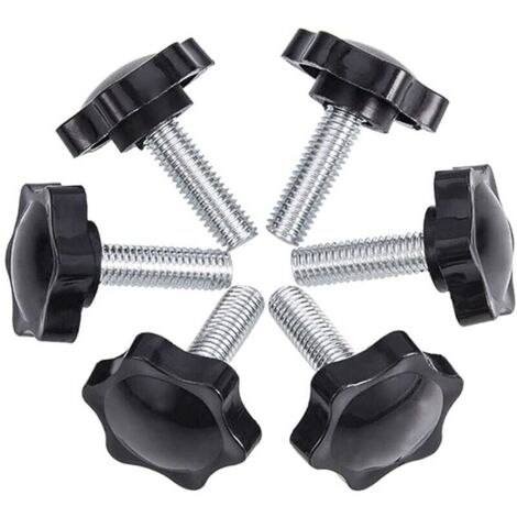 SABIR 6-Pack M8x25mm Vis de pouce, étoile en plastique moletées Bouton de serrage à vis Thumbscrew