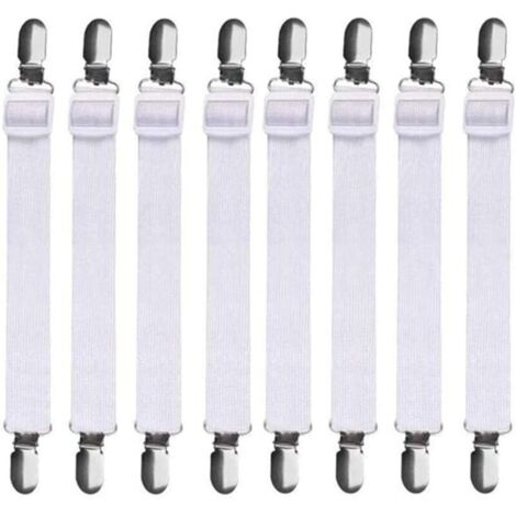 SABIR 8Pcs (60cm à 200cm) Tendeur Drap Housse Lit Drap Réglable,Tendeurs de Maintien,Convient à Tous Lits et Matelas,Noir