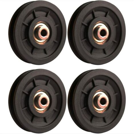 SABIR Accessoire de levage,4 pcs 110 mm Roulement Poulie Nylon, Poulie Musculation, Roue Universelle pour câble Machine Gym équipement Porte de Garage