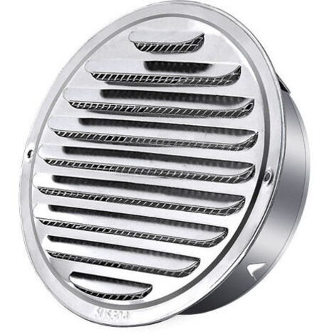 SABIR Acier Inoxydable Rond Grille de Ventilation de Tuyau D'échappement 120mm, Capot de Sortie D'air, Grille D'évacuation D'air Ronde, Hotte de Désenfumage Avec Moustiquaire