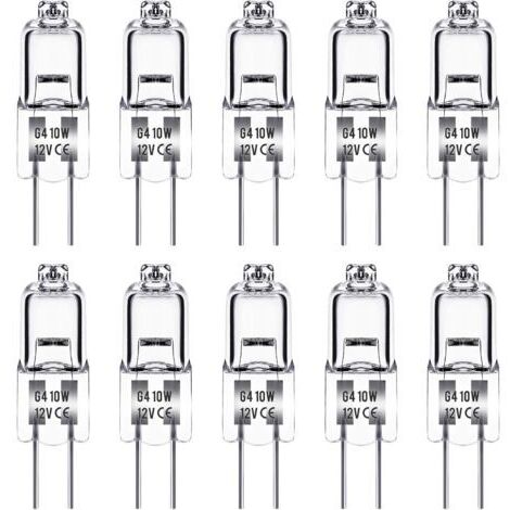 SABIR Ampoule Halogene G4,  Ampoule G4 12V 10W, blanc chaud 3000K, 150LM, Intensité Variable, LampeHalogene G4, Lampe à Capsule Transparente, paquet de 10