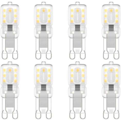 SABIR Ampoule LED G9, G9 LED 220V Blanc Naturel 3000K 3W Equivalent à Halogène 30W Halogène Lumière 8-Pack