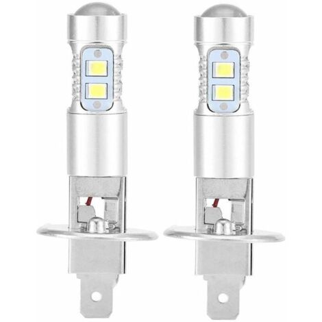 SABIR Ampoules de phares, 2x H1 6000K Ultra White 100W Kit d'ampoules de phares à LED pour feux de croisement