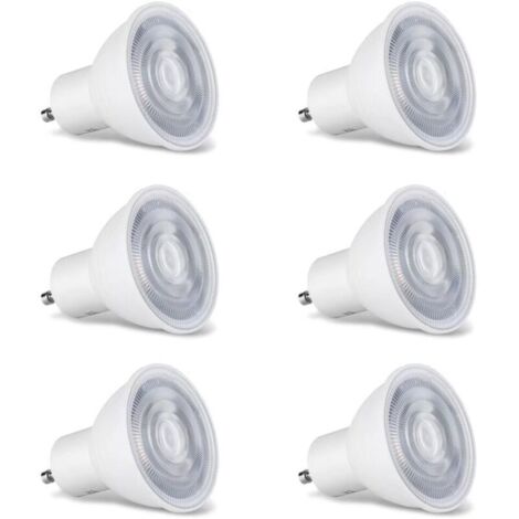 SABIR Ampoules GU10 Blanc Chaud 3000K,Ampoule LED GU10 5W Équivalent Incandescente 40W, 350LM Angle de Faisceau 180 degrés Larges Faisceaux, Non-dimmable Spot LED type GU10, Lot de 6