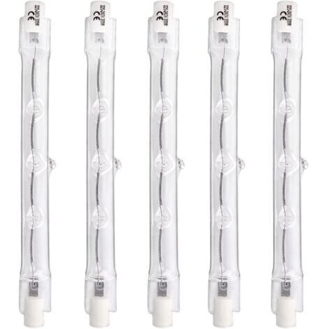 SABIR Ampoules Halogènes Linéaires R7s 118mm 300W, Dimmable Blanc Chaud 2700K 4500LM, 220V Projecteur à Double extrémité R7s pour Plafonniers, Éclairage paysager, Lumière de travail de sécurité, 5 piè