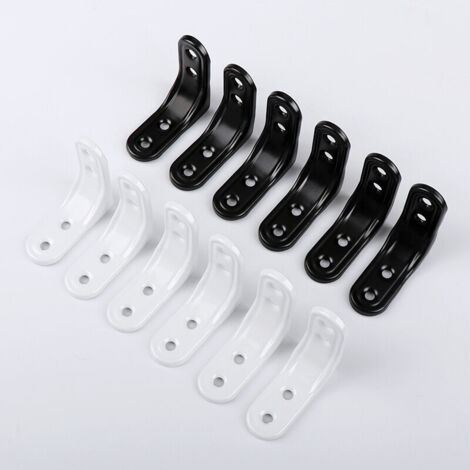 SABIR Angle Droit Support en forme,12 Pièces Support d'angle droit, Equerre Inox, 50mm Equerre de Fixation Blanche, 90 Degrés Équerre d'angle Droit en L pour Réparation Bois Meubles Placard