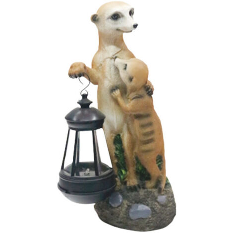 SABIR Animaux pour Jardin Solaires en Plein Air, Statue Résine Imperméable Les Décorations de Jardin, 15.51129cm