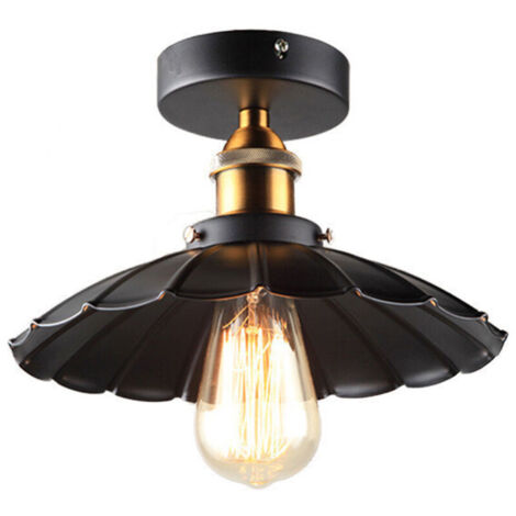 SABIR ANMI plafond lumière moderne Vintage industriel métal noir Bronze Loft Bar Light Shade pendentif rétro plafonnier (noir)