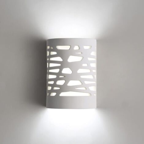 SABIR Applique Murale à LED Lumière Blanche Applique Intérieure Moderne Lampe Murale en Plâtre pour Salon Chambre Escalier Couloir Veilleuse