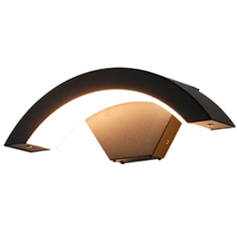 SABIR Applique murale d'extérieur à LED 18 W/pont en arc - Boîtier en aluminium - Étanche IP65 - Convient pour l'intérieur et l'extérieur - lumière blanche chaude, (18W-3000K)