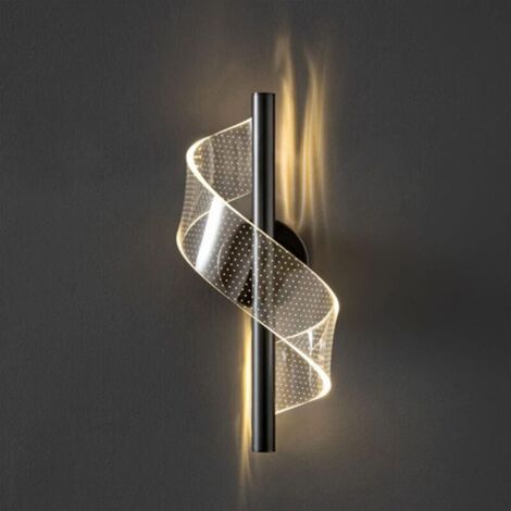 SABIR Applique Murale Interieur 10W Blanc Chaud LED Moderne Aluminium Eclairage Décoration Lampe Murale, Pour Chambre Salon Escalier Couloir Restaurant, Noir